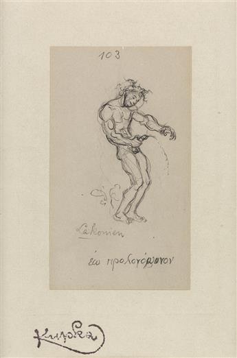 FRANTISEK KUPKA Group of 5 pencil erotic drawings.